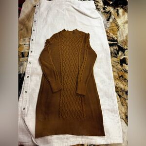 Old Navy- Long Sleeve Cable-Knit Sweater Dress- Burnt Ochre- XL - NWT